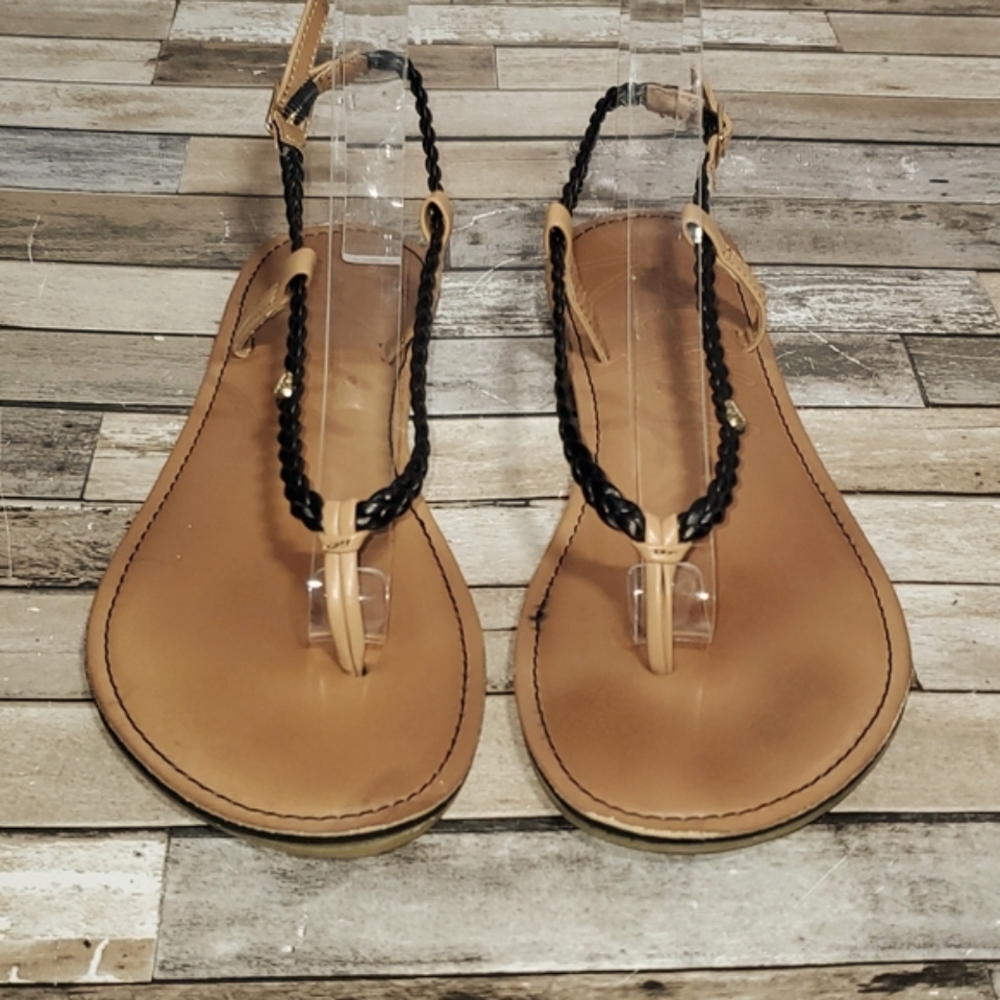 Black Leather Roxy Sandles